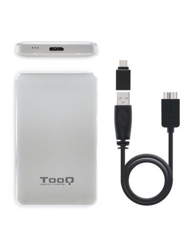 Caja externa para discos duros 2.5" SATA I/II/III a USB 3.1 Gen1 con UASP Plata Tooq TQE-2531S