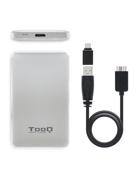 Caja externa para discos duros 2.5" SATA I/II/III a USB 3.1 Gen1 con UASP Plata Tooq TQE-2531S