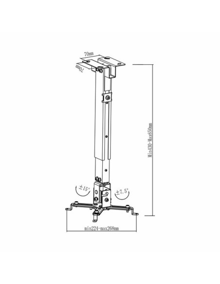 Soporte de techo para proyector inclinable Negro Tooq PJ2012T