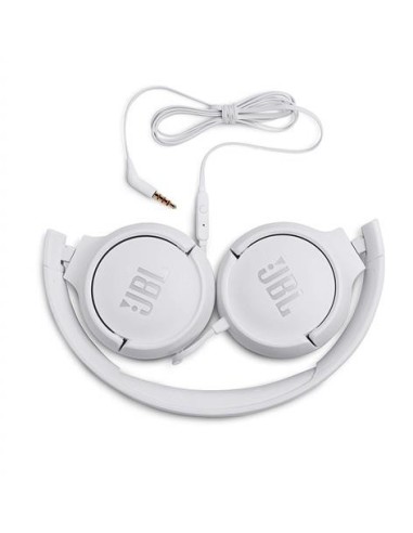 Auriculares pure bass cable plano sin enredos Jbl tune 500 Blanco kiwiku.com