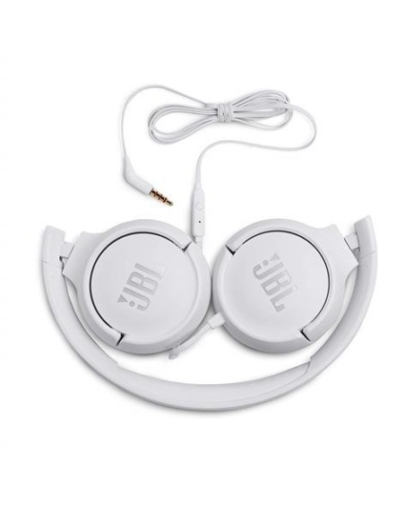 Auriculares pure bass cable plano sin enredos Jbl tune 500 Blanco kiwiku.com