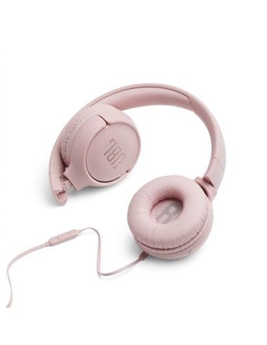 Auriculares pure bass cable plano sin enredos Jbl tune 500 Rosa kiwiku.com