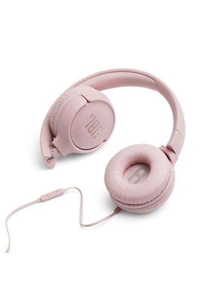 Auriculares pure bass cable plano sin enredos Jbl tune 500 Rosa kiwiku.com