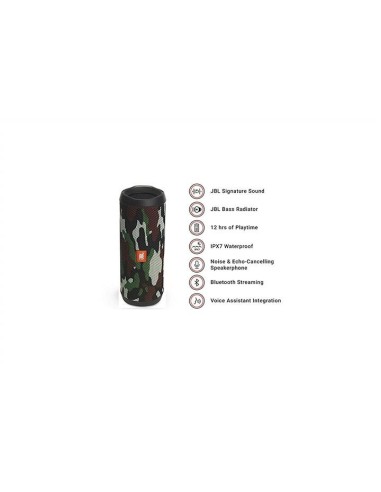 Altavoz inalámbrico jbl flip 4 squad - 8w - bluetooth - ipx7 resistente al agua JBLFLIP4BLU
