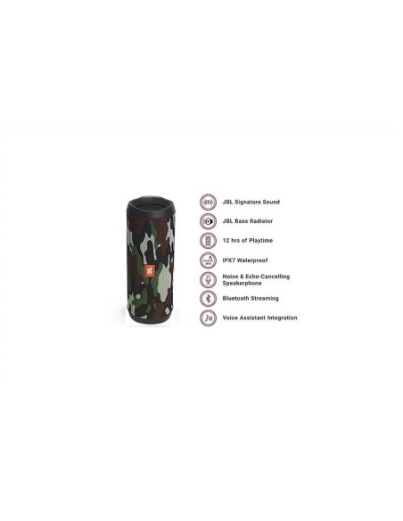 Altavoz inalámbrico jbl flip 4 squad - 8w - bluetooth - ipx7 resistente al agua JBLFLIP4BLU