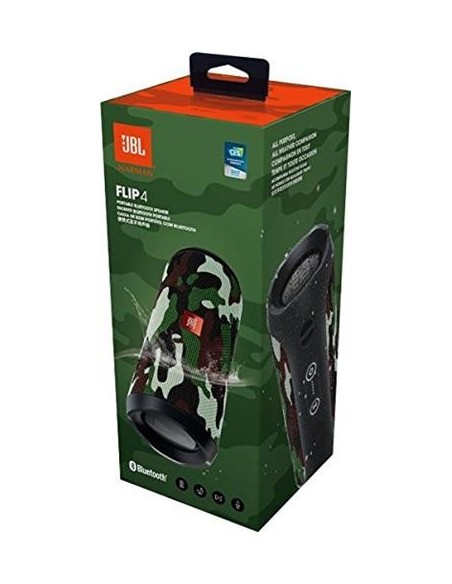 Altavoz inalámbrico jbl flip 4 squad - 8w - bluetooth - ipx7 resistente al agua JBLFLIP4BLU