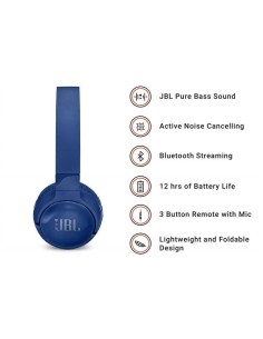 JBL Tune 600BT - Auriculares supraaurales inalámbricos cancelación de ruido activa Azul 2