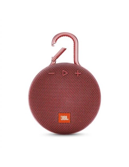 JBL Clip 3 Altavoz inalámbrico portátil con Bluetooth – Parlante resistente al agua (IPX7)  Rojo