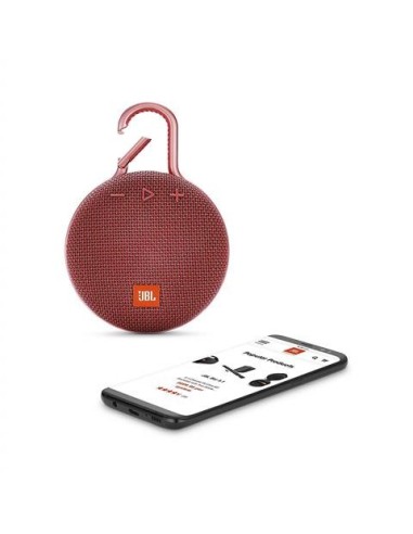 JBL Clip 3 Altavoz inalámbrico portátil con Bluetooth – Parlante resistente al agua (IPX7)  Rojo
