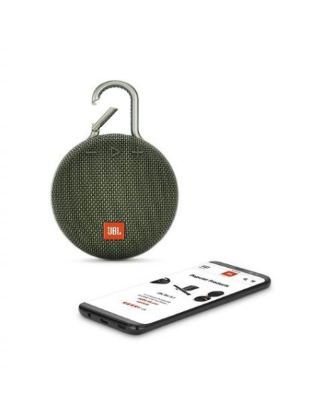 JBL Clip 3 Altavoz inalámbrico portátil con Bluetooth – Parlante resistente al agua (IPX7)  Verde