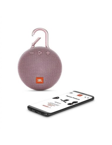 JBL Clip 3 Altavoz inalámbrico portátil con Bluetooth – Parlante resistente al agua (IPX7)  Rosa