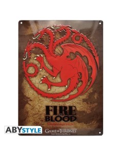Placa de metal juego de tronos targaryen 28x38 MEABYPLA007 kiwiku.com