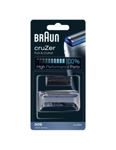 Braun 20S - Recambio para afeitadora eléctrica hombre Cruzer, láminas de recambio con portacuchillas 072676