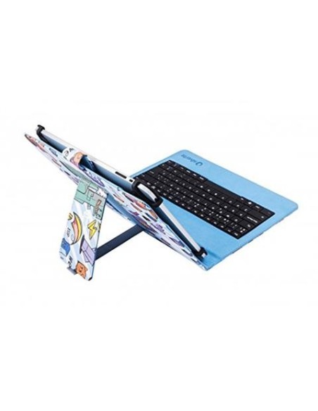 Funda Universal Estampada PIXEL GAMER (9 - 10,1") + teclado MicroUSB 19345