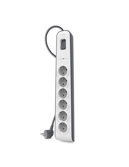 Regleta De Protección Contra Sobretensiones Belkin BSV603vf2M - 6 Tomas, Cable De 2 M | Kiwiku