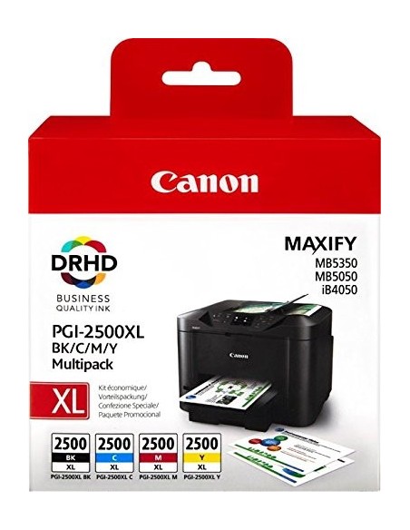 Canon PGI-2500XL - Cartuchos de tinta negro, azul, magenta y amarillo 9254B004