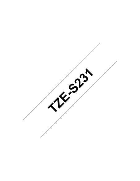 Compra Cinta Rotuladora Brother TZeS231 12mm Blanca-Negra en Kiwiku