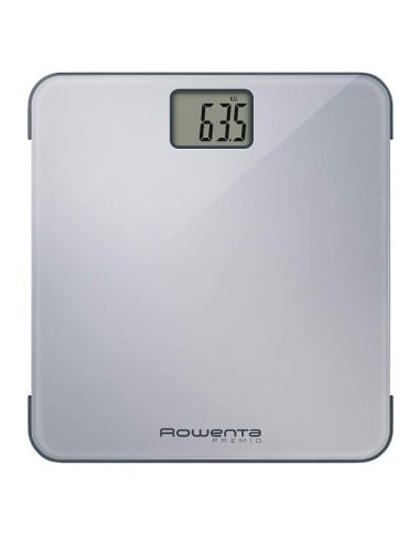 Bascula de baño rowenta premio gris - pantalla lcd con digitos de 30mm - capacidad 160kg