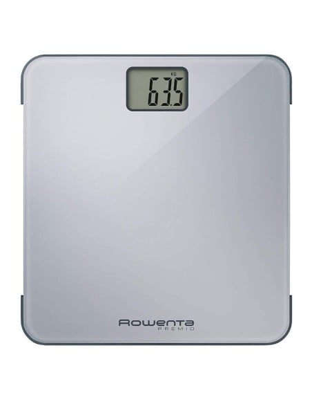 Bascula de baño rowenta premio gris - pantalla lcd con digitos de 30mm - capacidad 160kg