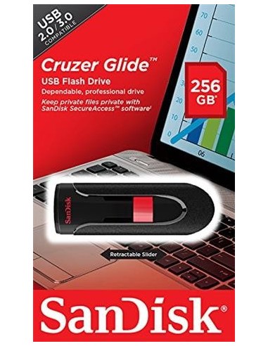 Sandisk Cruzer Glide  SDCZ60-256G-B35 256GB USB 2.0 Negro, Rojo unidad flash USB SDCZ60-256G-B35