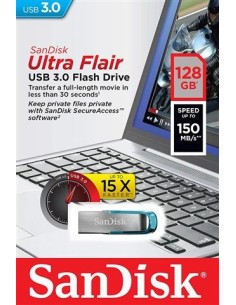 SanDisk Cruzer Ultra Flair 128GB USB 3.0 azul  SDCZ73-128G-G46B SDCZ73-128G-G46B kiwiku.com 2