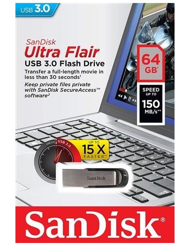 SanDisk Cruzer Ultra Flair 64GB USB 3.0 SDCZ73-064G-G46 SDCZ73-064G-G46 kiwiku.com