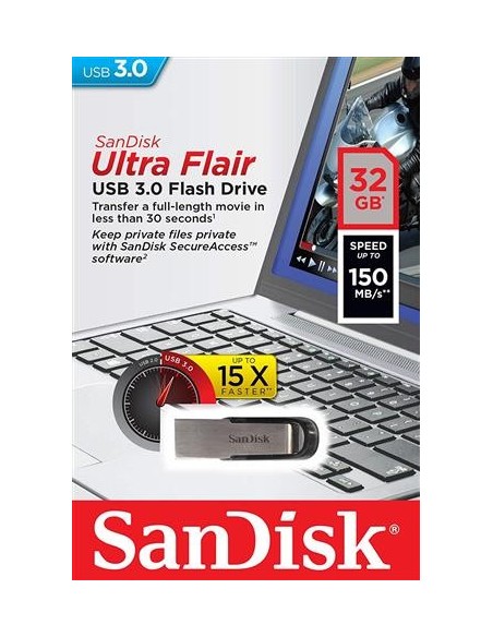SanDisk Cruzer Ultra Flair 32GB USB 3.0 SDCZ73-032G-G46 SDCZ73-032G-G46 kiwiku.com