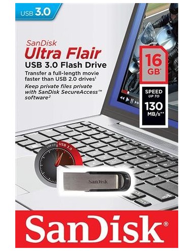 SanDisk Cruzer Ultra Flair 16GB USB 3.0 SDCZ73-016G-G46 SDCZ73-016G-G46 kiwiku.com