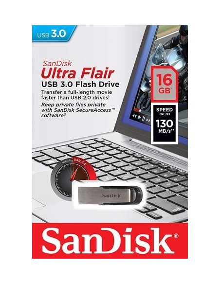 SanDisk Cruzer Ultra Flair 16GB USB 3.0 SDCZ73-016G-G46 SDCZ73-016G-G46 kiwiku.com