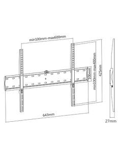 Soporte de pared (monitor / plasma / LCD / LED) 37"-70" - Tooq - LPA4170F-B  kiwiku.com 2