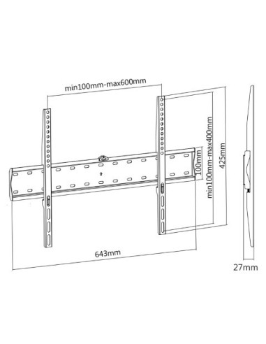 Soporte de pared (monitor / plasma / LCD / LED) 37"-70" - Tooq - LPA4170F-B  kiwiku.com