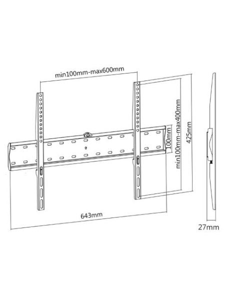 Soporte de pared (monitor / plasma / LCD / LED) 37"-70" - Tooq - LPA4170F-B  kiwiku.com