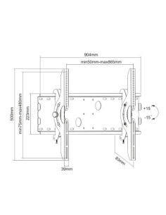 Soporte de pared (monitor / plasma / LCD / LED) 37"-70" - Tooq - LP4970T-B kiwiku.com 2
