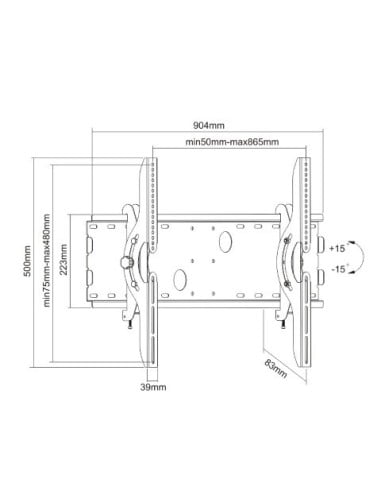 Soporte de pared (monitor / plasma / LCD / LED) 37"-70" - Tooq - LP4970T-B kiwiku.com