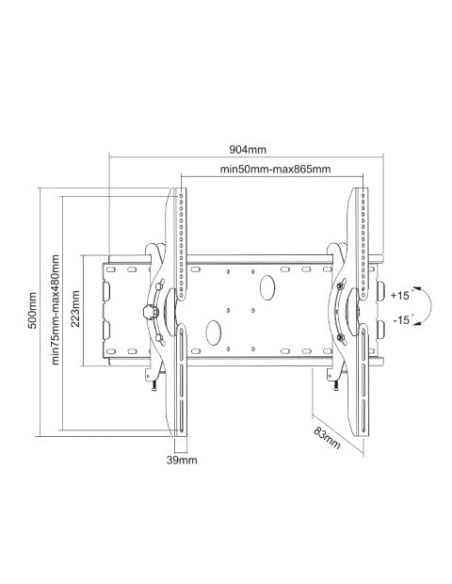 Soporte de pared (monitor / plasma / LCD / LED) 37"-70" - Tooq - LP4970T-B kiwiku.com
