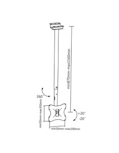 Soporte de techo (monitor / plasma / LCD / LED) 23"-42" - Tooq - LPCE1032TS-B kiwiku.com 2