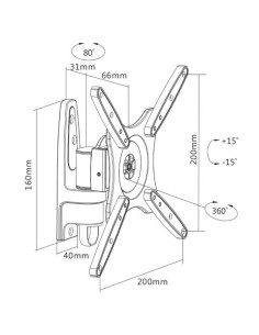 Soporte de pared (monitor / plasma / LCD / LED) 13"-42" - Tooq- LP1732TN-S kiwiku.com 2