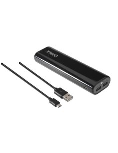 Batería Externa 10400mah Luz LED 2xUSB 5V/1A + 5V/2,1A Negro - Tooq - TQPB-1104-B kiwiku.com