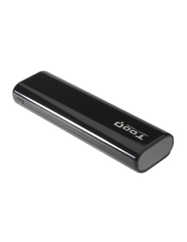 Batería Externa 10400mah Luz LED 2xUSB 5V/1A + 5V/2,1A Negro - Tooq - TQPB-1104-B kiwiku.com