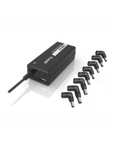 Cargador automático Universal multi tensión para portátil -  65W con 1xUSB y 8 conectores - Tooq - TQLC-65BS02AT kiwiku.com