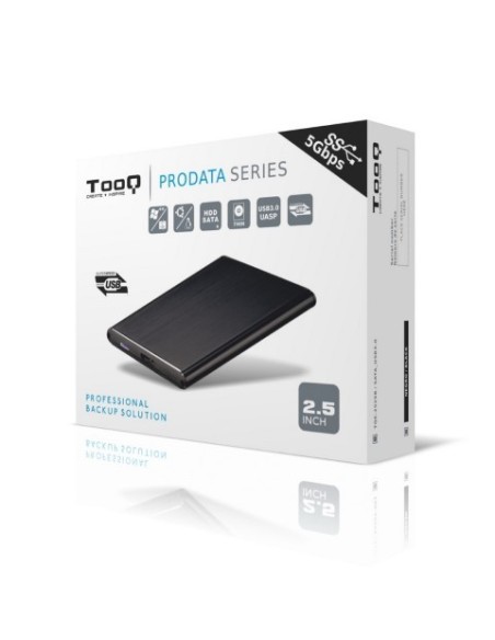 Caja externa para discos duros 2.5” SATA I/II/III a USB 3.0 con UASP - Tooq  TQE-2529B kiwiku.com