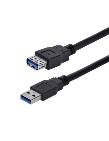 Cable 1m Extensión Alargador USB 3.0 SuperSpeed - Macho a Hembra USB A -  Extensor - Negro