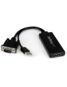 Adaptador VGA a HDMI con audio y alimentación USB – Conversor VGA a HDMI portátil – 1080 p - VGA2HDU