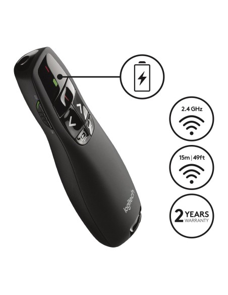 Control Remoto Wireless presenter R400 910-001356 kiwiku.com