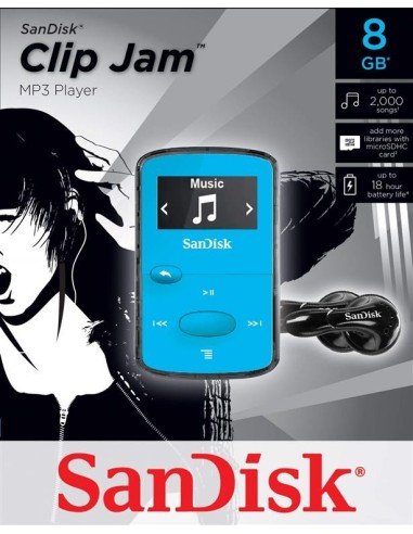 SanDisk Clip JAM 8GB azul SDMX26-008G-G46B SDMX26-008G-G46B kiwiku.com