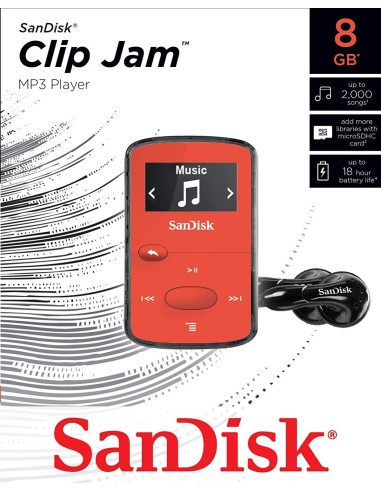 SanDisk Clip JAM 8GB Bright Red SDMX26-008G-G46R SDMX26-008G-G46R kiwiku.com