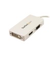 Adaptador Conversor de Mini DisplayPort a VGA DVI o HDMI - Convertidor A/V 3 en 1 para viajes -  Color Blanco - MDP2VGDVHDW