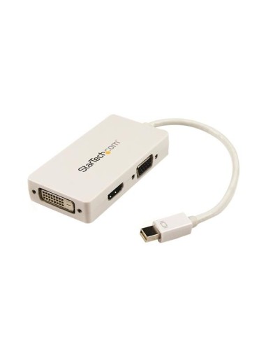 Adaptador Conversor de Mini DisplayPort a VGA DVI o HDMI - Convertidor A/V 3 en 1 para viajes -  Col MDP2VGDVHDW kiwiku.com
