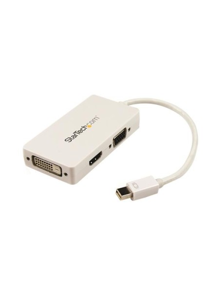 Adaptador Conversor de Mini DisplayPort a VGA DVI o HDMI - Convertidor A/V 3 en 1 para viajes -  Col MDP2VGDVHDW kiwiku.com