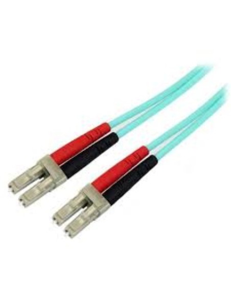 Cable de Fibra Óptica Patch de 10Gb Multimodo 50/125 Dúplex LSZH LC a LC de 5m –  Color Aqua   A50FBLCLC5 kiwiku.com